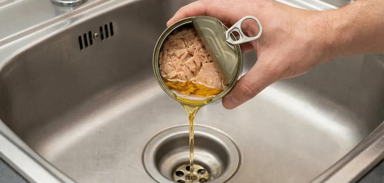 Aceite de atún: ¿por qué nunca hay que tirarlo por el fregadero?