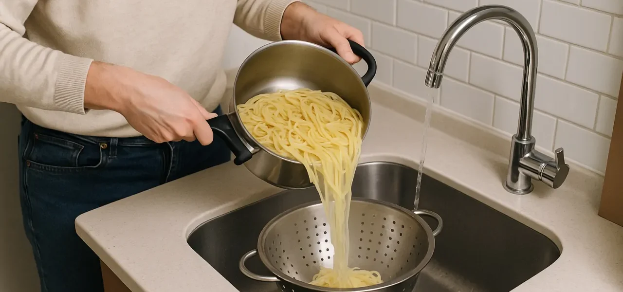 Verter agua hirviendo en el fregadero cuando drenamos la pasta puede hacer daño? La respuesta no es lo que usted espera!