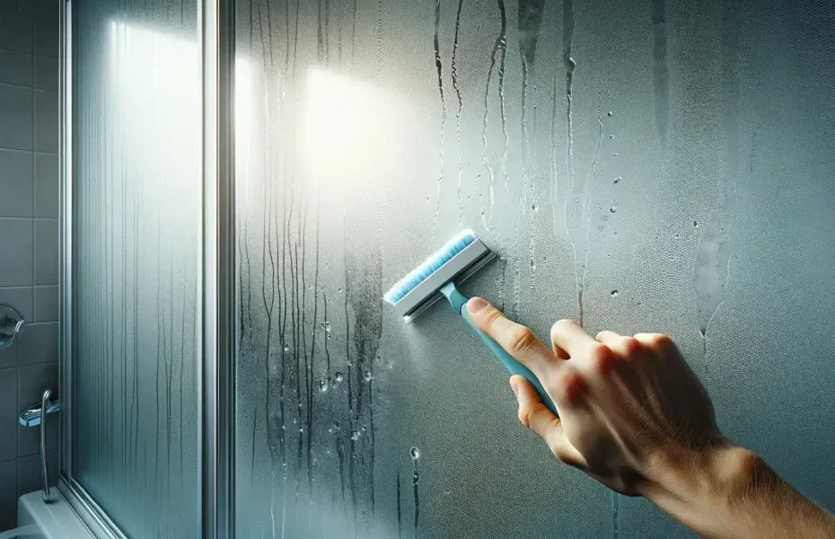 Cristal de ducha sucio y lleno de cal. Cómo eliminarla en 2 minutos, sin estrés.