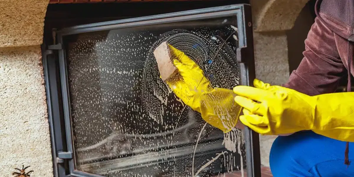 4 consejos de abuela para limpiar el cristal ennegrecido de la chimenea