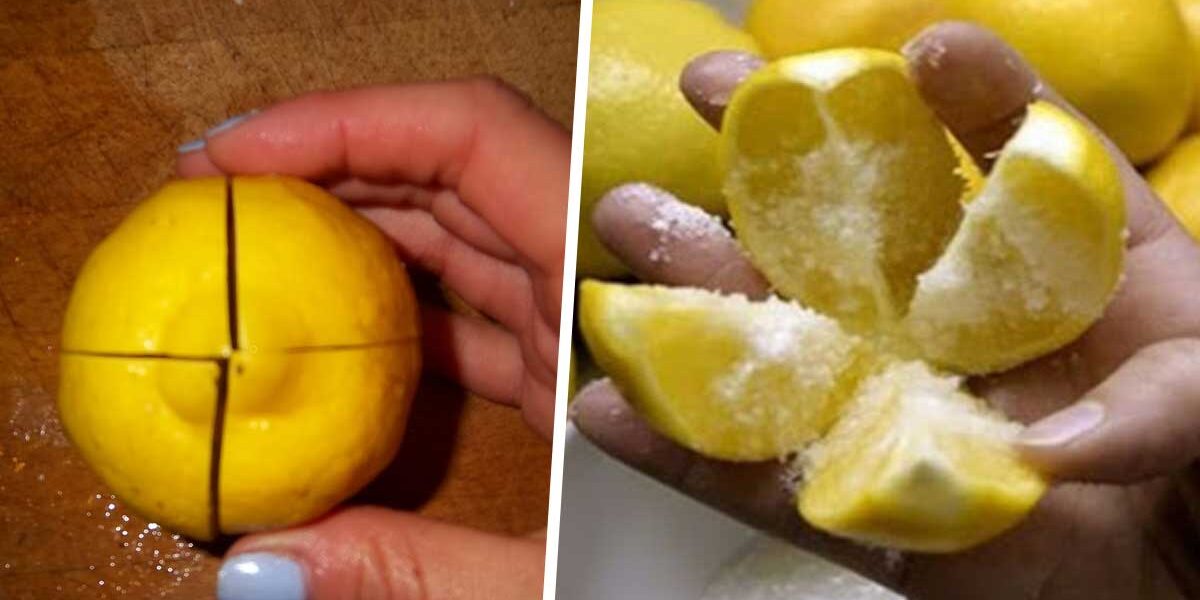 Cortar 1 limón en 4 partes y poner sal en la parte superior… Este consejo cambiará su vida