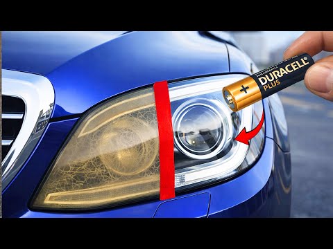 ¡Restaura faros viejos como nuevos en 1 minuto con pilas usadas! Un truco increíble