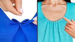Astuces étonnantes – comment réduire facilement la taille d’un décolleté large ! Miarti 🧵✂️