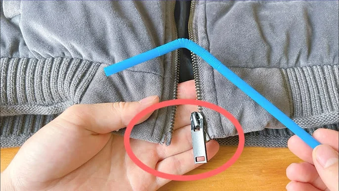 La cremallera de la ropa está rota, solo se puede reparar una pajita,