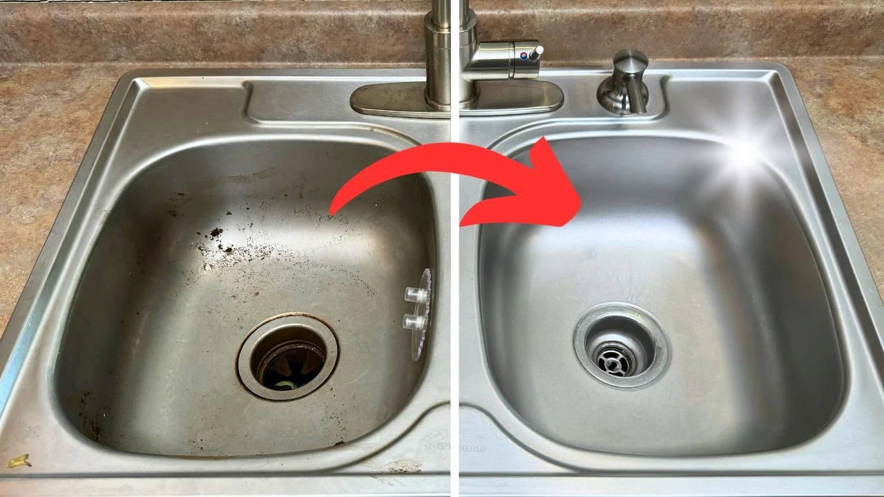 El secreto para limpiar un fregadero de acero inoxidable como un profesional.