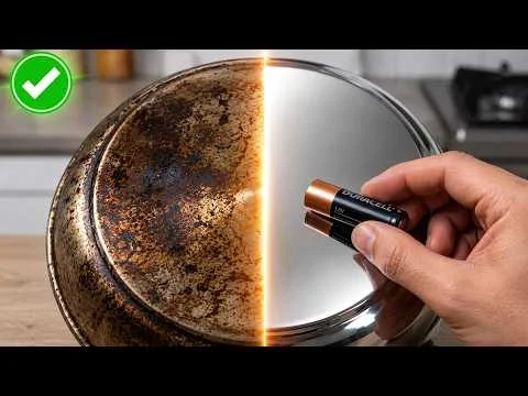¡Cómo limpiar una sartén con una simple pila usada!